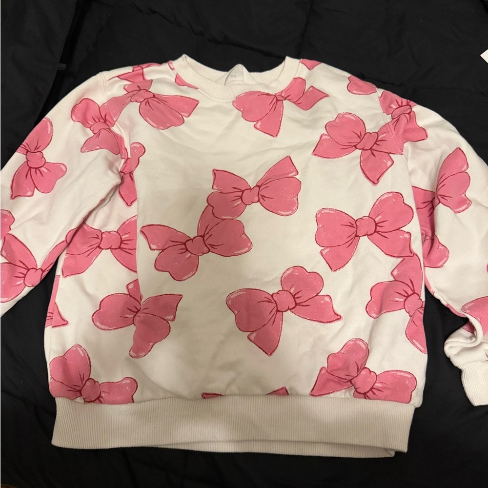 Pink Bow Patterned Sweatshirt